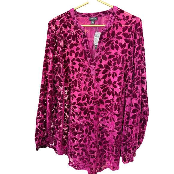 Torrid Burnout Purple Top Size 0 (US 12) RN#148862 Viscose/Nylon ✨ - Picture 3 of 8
